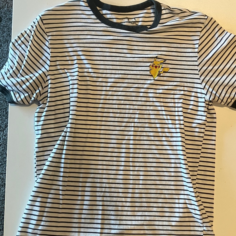 Pokemon Black & White Striped Pikachu Tee